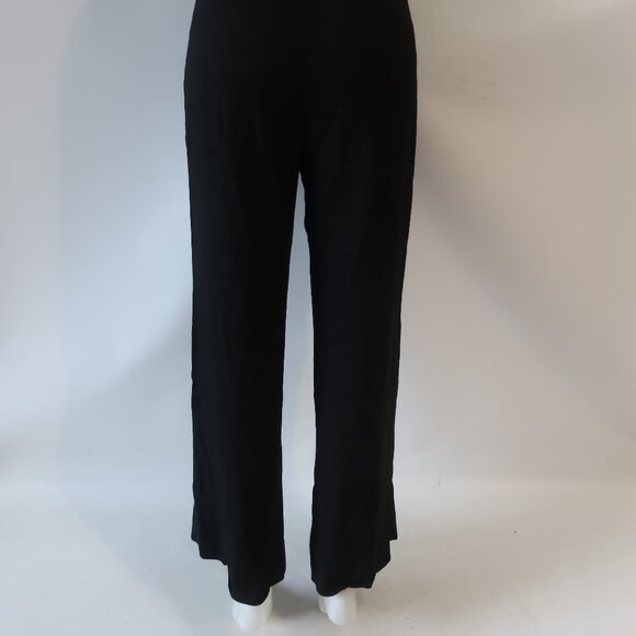 Womens Veronica Beard Sunny Button Tab Black Linen Blend Wide Leg Pants 8 - Picture 13 of 14